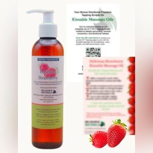 Delicious Strawberry Kissable Massage Oil + Romantic Ritual Card & EFT Scripts